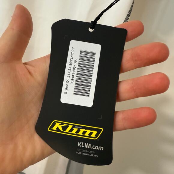 Klim Women's Advantage Tech Tee Shirt White Gray Large NEW V Neck - Picture 3 of 6